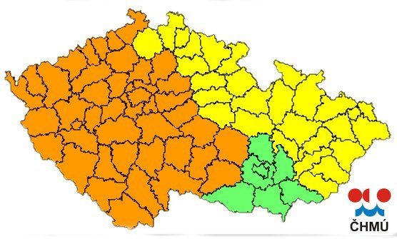 Meteorologické upozornění od ČHMÚ