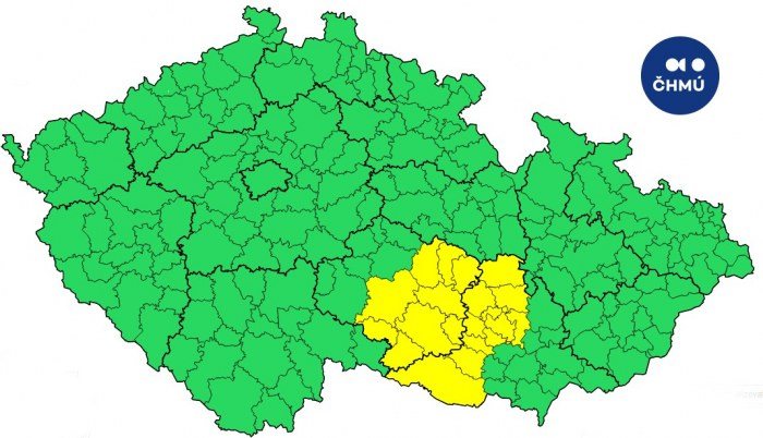 Meteorologické upozornění od ČHMÚ