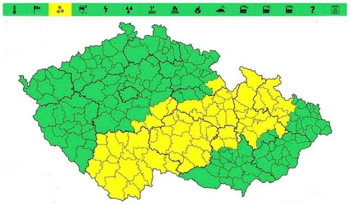 Meteorologické upozornění od ČHMÚ