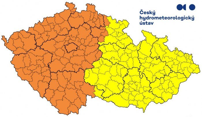 Meteorologické upozornění od ČHMÚ