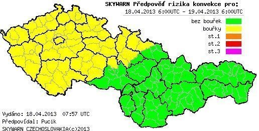 Skywarn.cz předpověď rizika konvekce