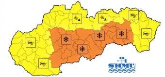Na Slovensku může místy napadnout 20 až 50cm nového sněhu